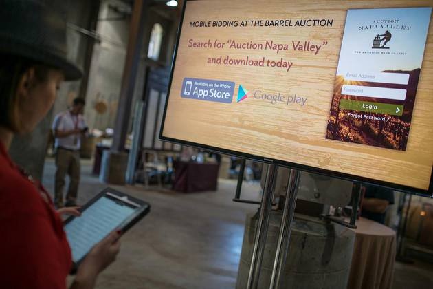 US$18.7 miliion was rasied at Napa Valley Vintners' Auction Napa Valley held on June 6, boosted by bidding permitted with the use of a mobile app. 