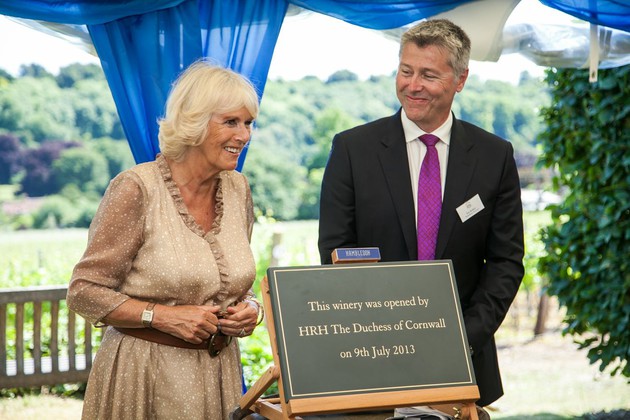 Ian Kellett, founder of Hambledon Vineyard, and the Duchess of Cornwall